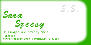 sara szecsy business card
