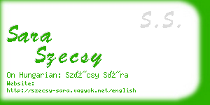 sara szecsy business card